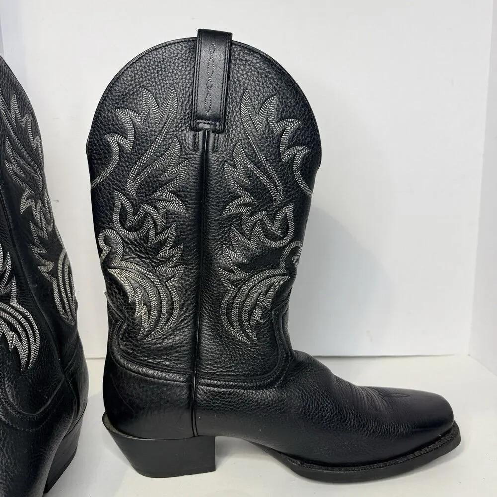 Ariat Sport Western Wide Square Toe Black Deertan Boots Men's Size 13 EE